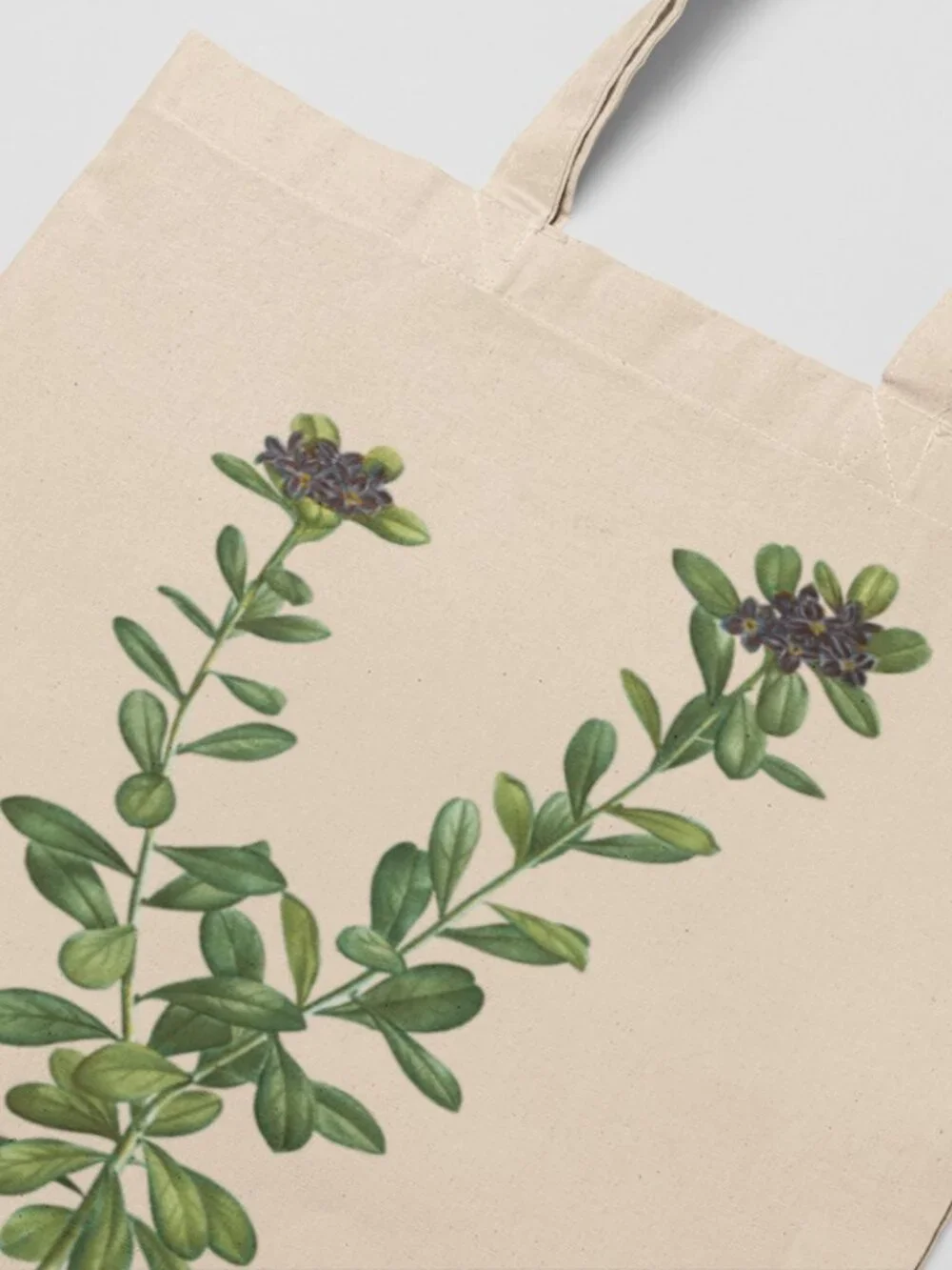 Silk Daphne Vintage Floral Print Graphic Canvas Tote Bag